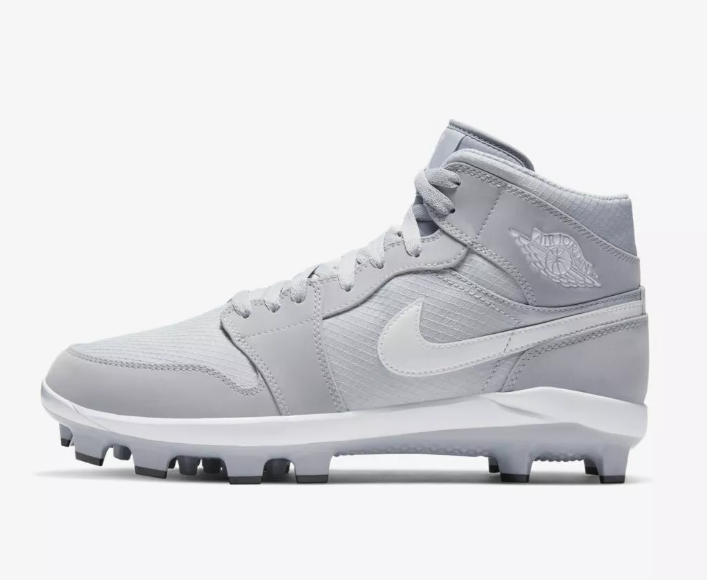 New Nike Air Jordan 1 Retro MCS Baseball Cleats Shoes Wolf Grey White SIZES