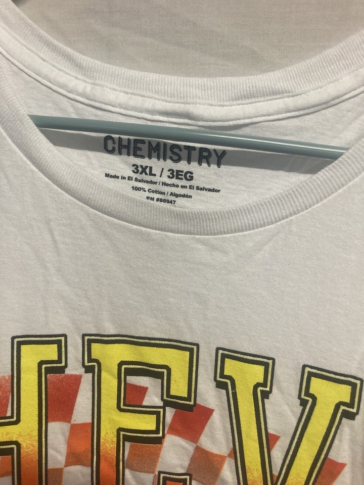 Men's Size 3XL White Tshirt Chevy Corvette Classic CHEVROLET Cars