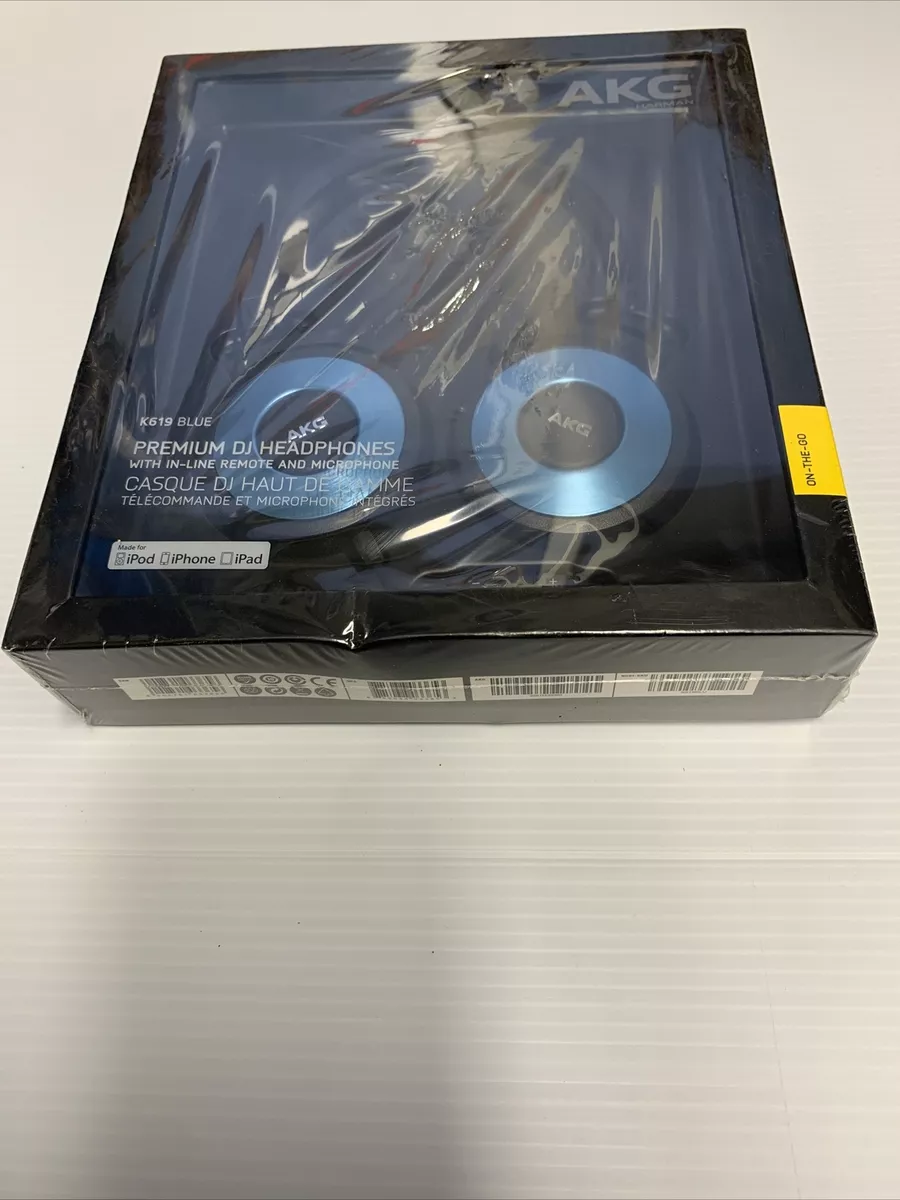 AKG K619 DJ headphones with in-line remote and microphone (Blue)