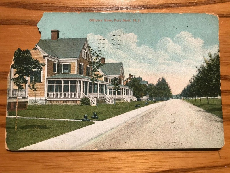 Vintage Postcard - Officers Row, Fort Mott, N. J. - Postmarked 1912 - Good Cond!