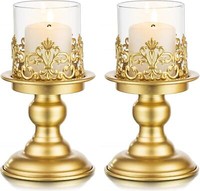 KerzenstäNder Kerzenhalter Gold Metall Tischdeko 2Er Set
