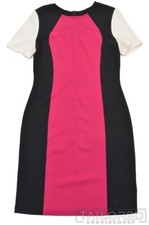 ST. JOHN Recent Black Pink Beige Kint Womens Luxury Dress - Size 8