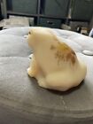 Fenton Custard Glass Hand Painted Frog Figurine Signed Watson
