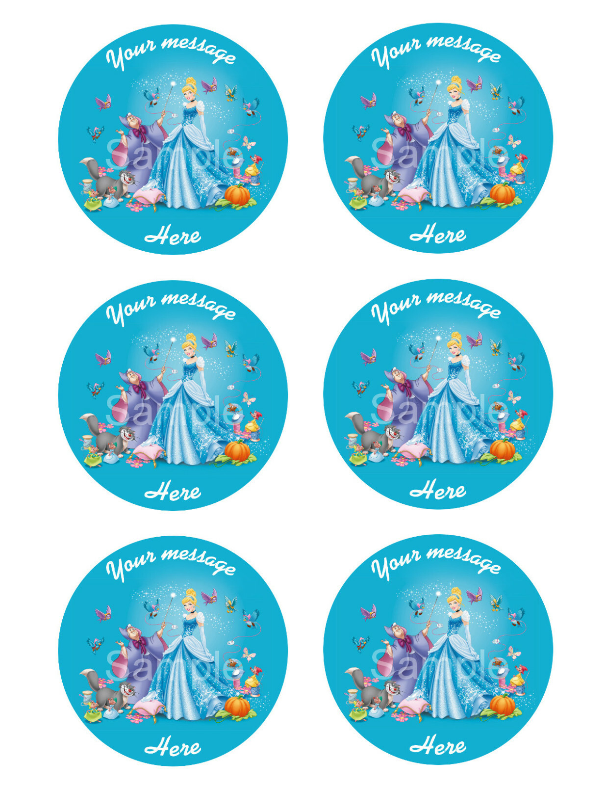 CINDERELLA Party Edible Cake topper image decoration | eBay