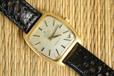 STRIKING GOLD ZENITH RESPIRATOR X SILVER DATE DIAL AUTOMATIC WATCH + SOFT CASE