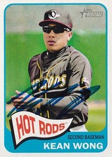 KEAN WONG SIGNED AUTO'D 2014 TOPPS HERITAGE MINORS CARD 99 TAMPA BAY RAYS