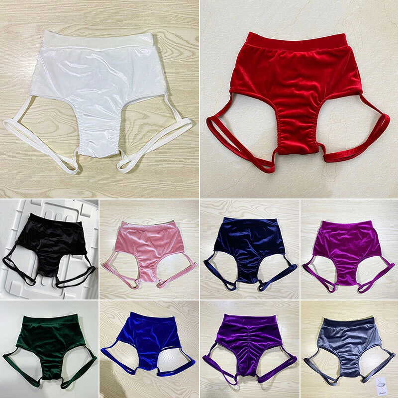 Lady Mini Hollow Out Hot Pants Velvet Shorts Pole Dance Slim Sexy Dancewear - Image 3 of 4