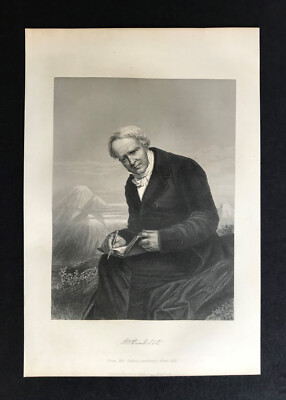 steel engraving Humboldt Friedrich Wilhelm Heinrich Alexander von polymath