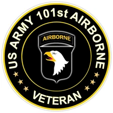 US Army 101st Airborne Veteran Bumper Sticker Military Vinyl Soldier Decal 5"