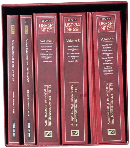 US PHARMACOPEIA NATIONAL FORMULARY BOX SET 2011 Vol 1-3 + 2 Supp USP 34 NF 29 - 第 3/6 張圖片