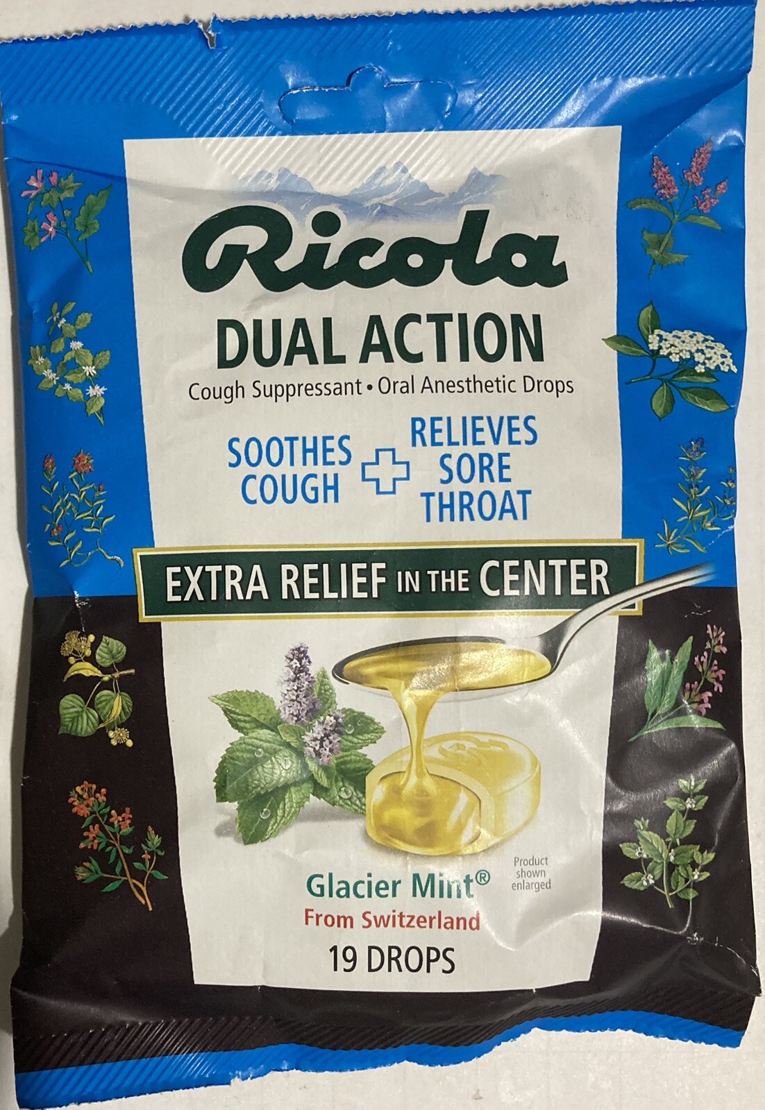 Ricola Glacier Mint Dual Action Cough Drops Throat Exp 9/2023 Lot of 2 Bags 36602312005 eBay