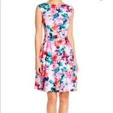 Eliza J Floral Print Scuba Fit & Flare Dress Women’s Size 4 - $128