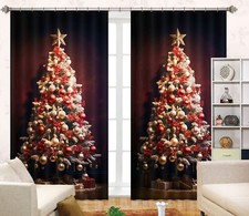 3D Star Tree A166 Christmas Xmas Photo Curtain Window Blockout Fabric Amy 2023