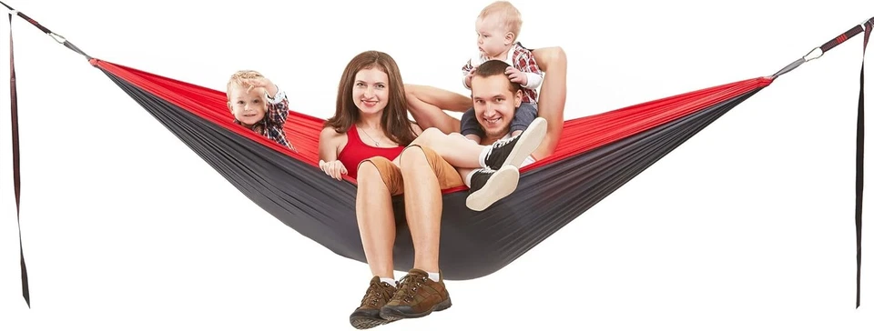 Tree Friendly Hammock Suspension Straps: Non Stretch Strap System Red Black - Image 2 of 2