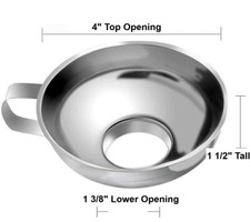 Small Stainless Steel Metal CANNING JAR FUNNEL fit Regular mOuth Mason Jars