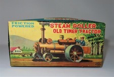 Vintage Friction Steam Roller "Old Timer Tractor" Made in Japan 1950's by Nomura
