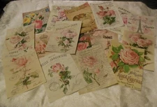 Set of 16  Shabby Chic/Victorian/Vintage images—French—Roses-Set # 1