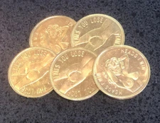 "Heads I Win - Tails You Lose". Adult Nude Coin. Novelty Coin - Lot of Five (5)