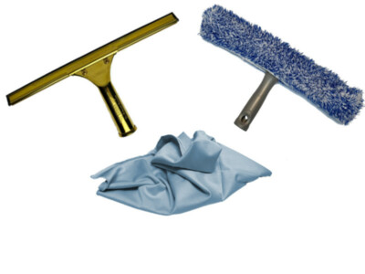 14'''' Ettore Messing Squeegee + 14'''' Waschmaschinen-Set + XL Mikrofaser
