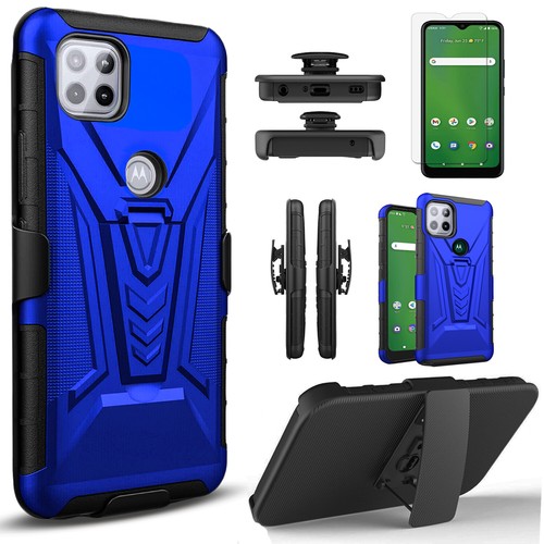 For Motorola One 5G/One 5G UW Case Phone Cover Shockproof +Tempered Glass Screen - Picture 4 of 33