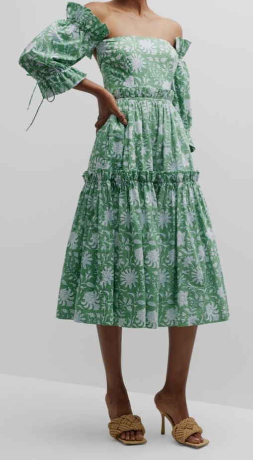 Eddy Olivia Midi Dress Green