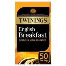 Twinings English Breakfast Tea Bags - 50 per pack (0.22lbs)