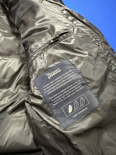 Herno men’s lightweight khaki down coat SZ 50 - Picture 12 of 14