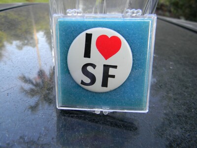 I LOVE (HEART) SF PIN IN ORIGINAL BOX ROUND 1.25