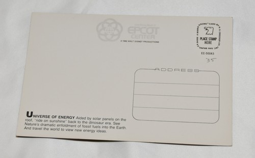 ¡NUEVO! 1982 Walt Disney World Epcot Center Postal Universe of Energy Monorriel - Imagen 4 de 5
