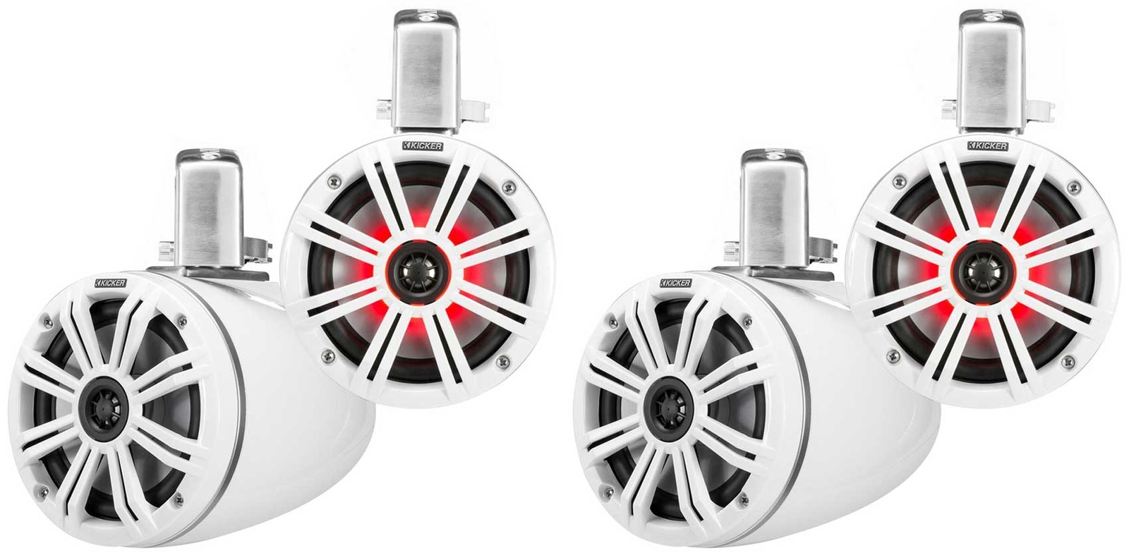 4 Колонки KICKER 45KMTC65W 65 780 Вт для морской лодки вейкборда Башенные колонки со светодиодами 182090₽