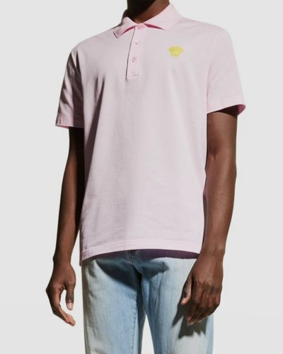 pink versace polo shirt