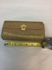 Vintage Whiting And Davis Cream/Gold Accent Mesh Clutch