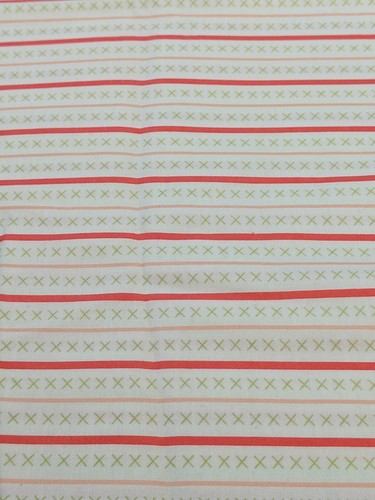Green X's &Red/Pink Stripe Fabric-By Half Yd (Walkabout, Sherri & Chelsie, Moda) - Picture 2 of 3