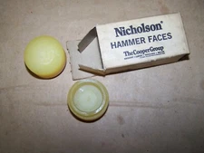 Pair NOS Nicholson Dead Blow Hammer Soft Face Tips USA 1 3/4" Diameter USA nylon