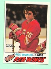 (1) RICK BOWNESS 1977-78 O-PEE-CHEE # 265 RED WINGS ROOKIE EX/EX+ CARD (N5663). rookie card picture