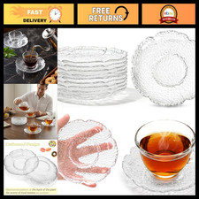 10 Pack Small Clear Glass Plates - 4.7 Inch Dessert  Appetizer Dishes