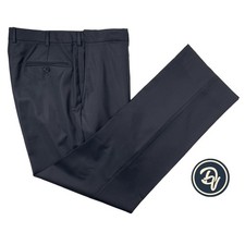 Mens 34 X 31 Ermenegildo Zegna Navy Blue Flat Front Rom Fit Trousers