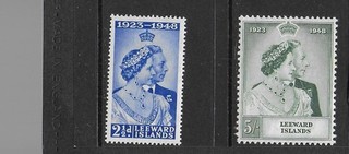 Leeward Islands 1948 Royal Silver Wedding NH