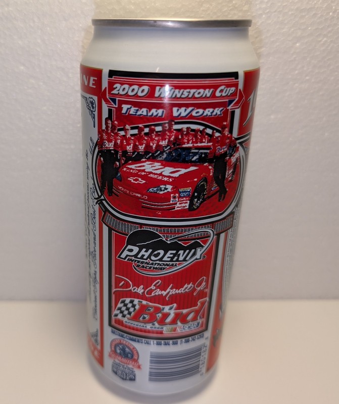 Budweiser Dale Earnhardt Jr Team Work 16oz can Anheuser-Busch Brewing 2000 EMPTY