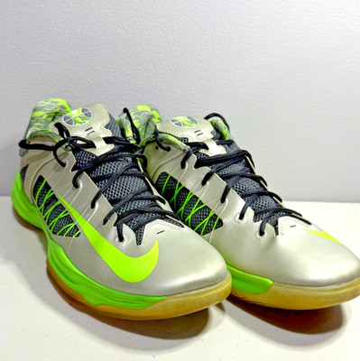 Nike Hyperdunk Low 554671-004 Men 12 Basketball Shoe Gray Green Athletic Sneaker