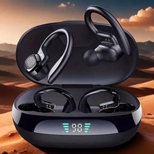 Sports Earhook Bluetooth Earbuds ENC Mic LED Display Waterproof Wireless