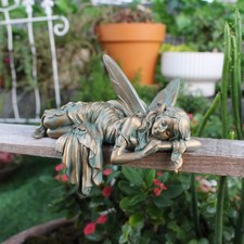 Sleeping Garden Fairy Statue Figurine Ornamen...