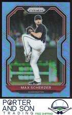 Max Scherzer Carolina Blue Prizm 2021 Panini Prizm #32 Nationals Baseball Card