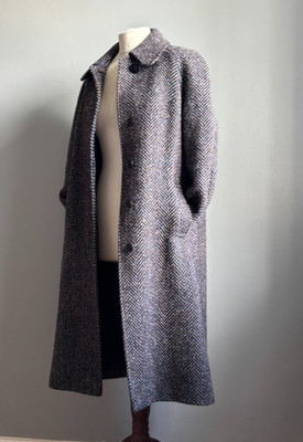 Vintage EASTEX Tweed Mantel 12 10 99% Wolle lila blau Trench Blogger Heritage