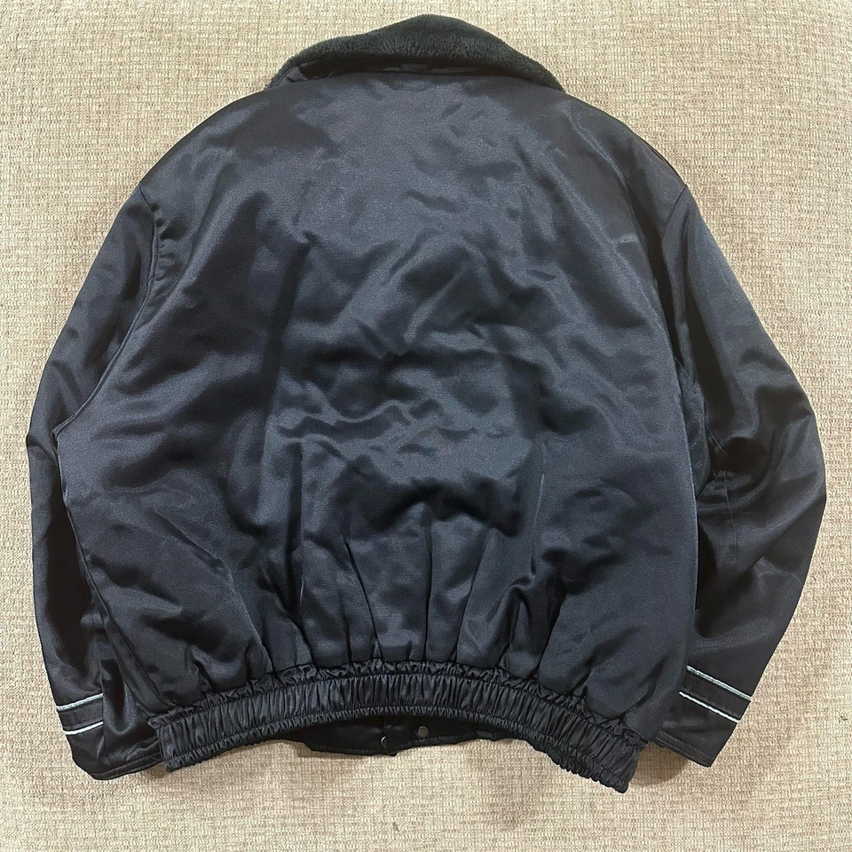 Abrigo de policía de colección uniforme de bombardero chaqueta cuello de piel seguridad Halloween Foto 4 de 4