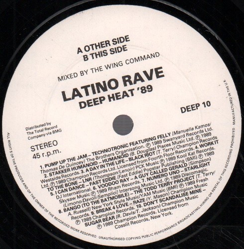 Latino Rave Latino Mix 7" vinyl UK Deep Heat 1989 Megamix DEEP10 - Picture 2 of 2