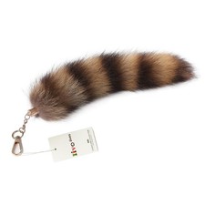 Iivos Fluffy Therian Raccoon Tail Keychain - Soft Raccoon Fur, Durable, Perfe...