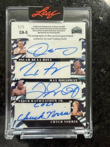 2025 Leaf Conor McGregor Chuck Norris Floyd Mayweather Wilder Porier 1/1 AUTO - Picture 2 of 2