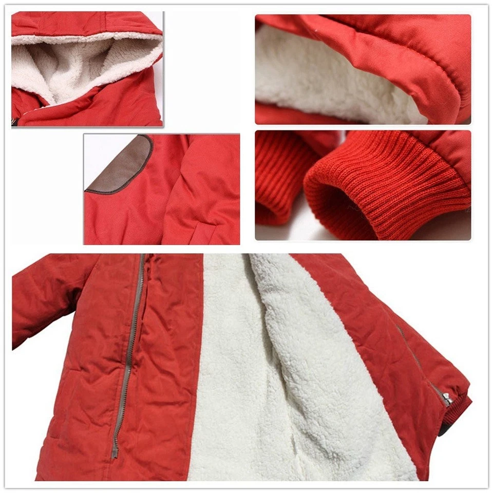 Мальчики зимние с капюшоном вниз пальто толщиной шерсти с подкладкой Kids теплый искусственного меха куртка - Изображение 4 из 4