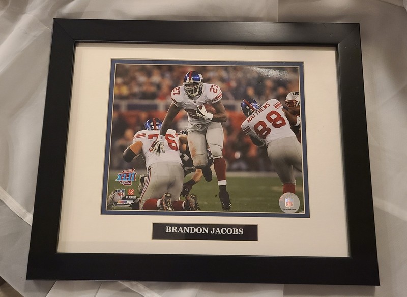 New York Giants Brandon Jacobs Superbowl XLII Framed Photo -8x 10 Action Shot